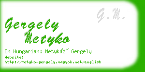 gergely metyko business card